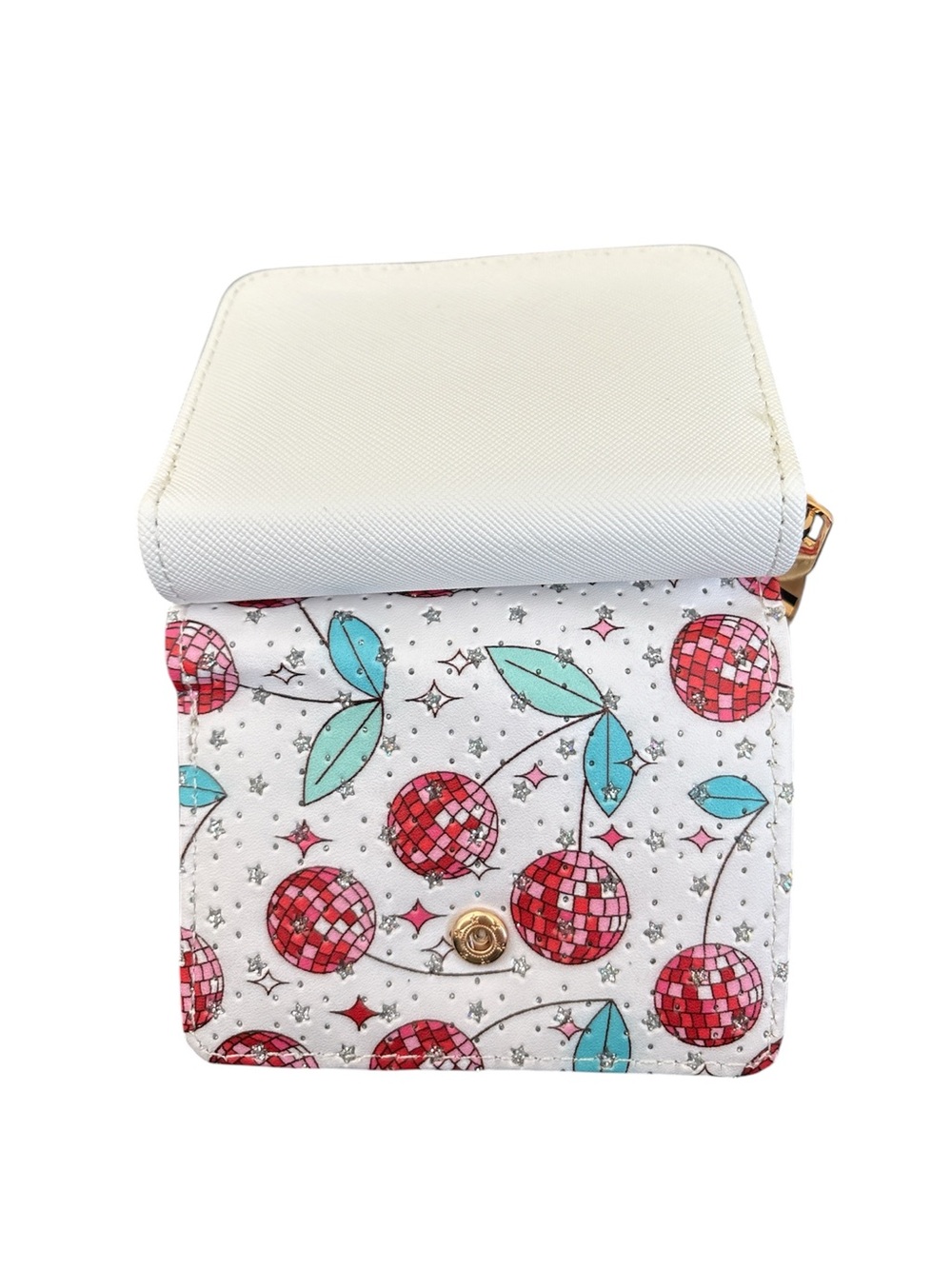 White Disco Cherry Wallet with Coin Pouch NWT - Picture 3 of 5